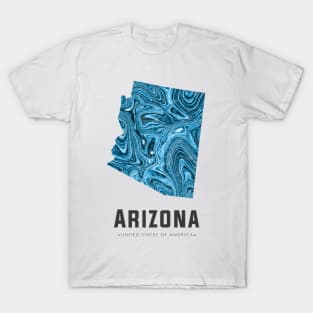 Arizona state map abstract blue T-Shirt